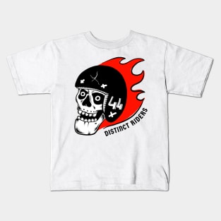 Distinct Riders – Rider 44 - Skull with flames - dark version Kids T-Shirt